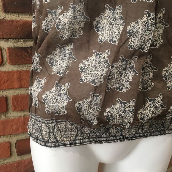 Joie Women's Blouse Size Small Smocked Boho Floral Top Sz S Short Sleeve top - Picture 3 of 8